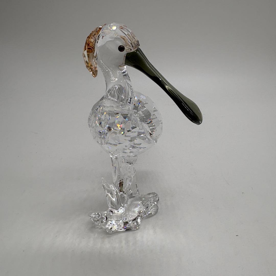 箱付き　スワロフスキー 置物 クリスタル　ヘラサギ　鳥　サギ　　NO.178