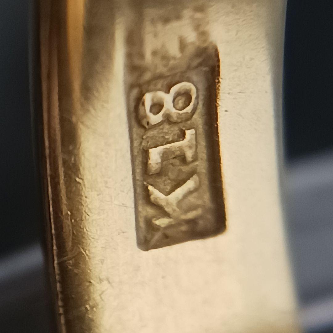 (C012303) K18 YG かまぼこ リング 指輪 約11-12号