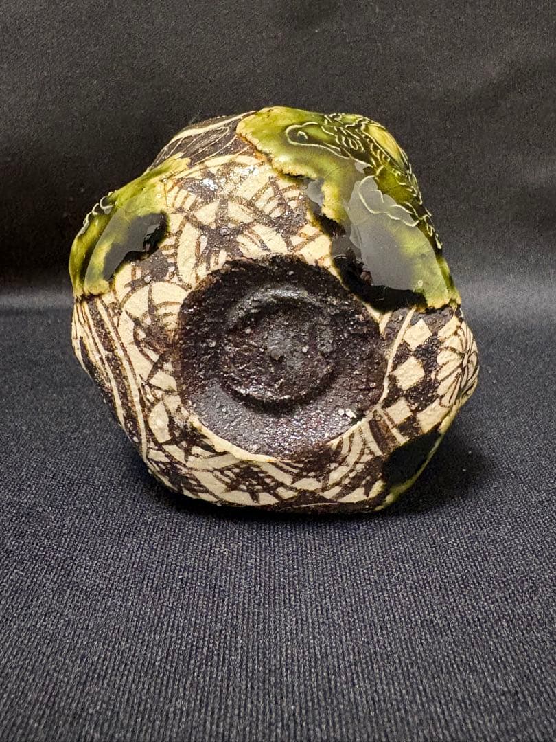 山口真人　角大師ぐい呑　琳派織部