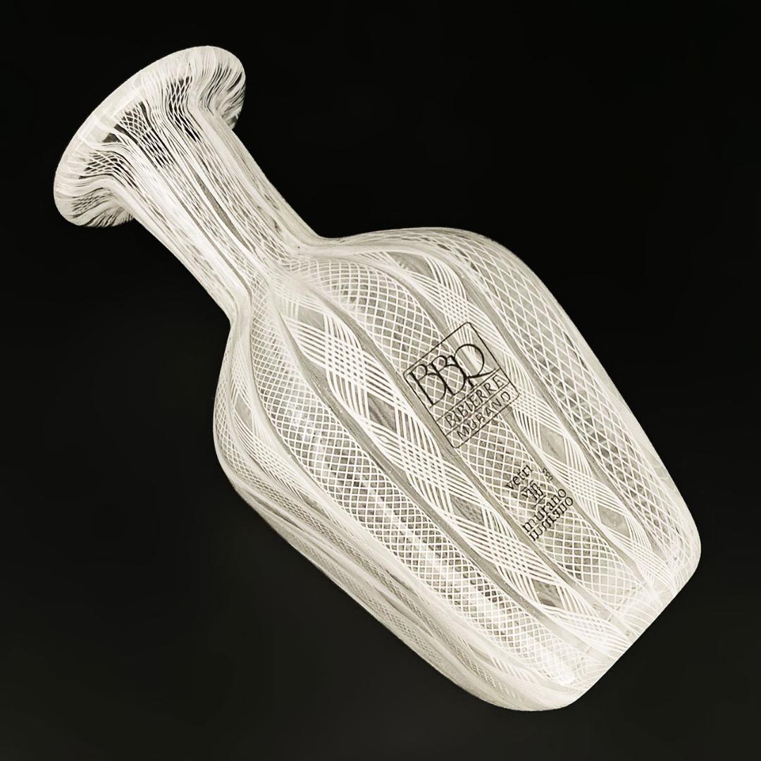 ヴェネチアガラス ムラノ イタリア 花瓶 フィリグラーナ レッティチェロ レース