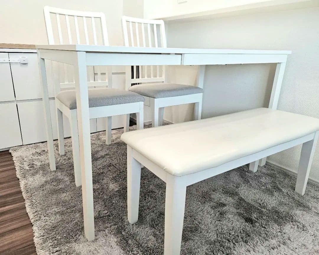 IKEA ダイニングテーブル VANGSTA 伸縮テーブル ホワイト