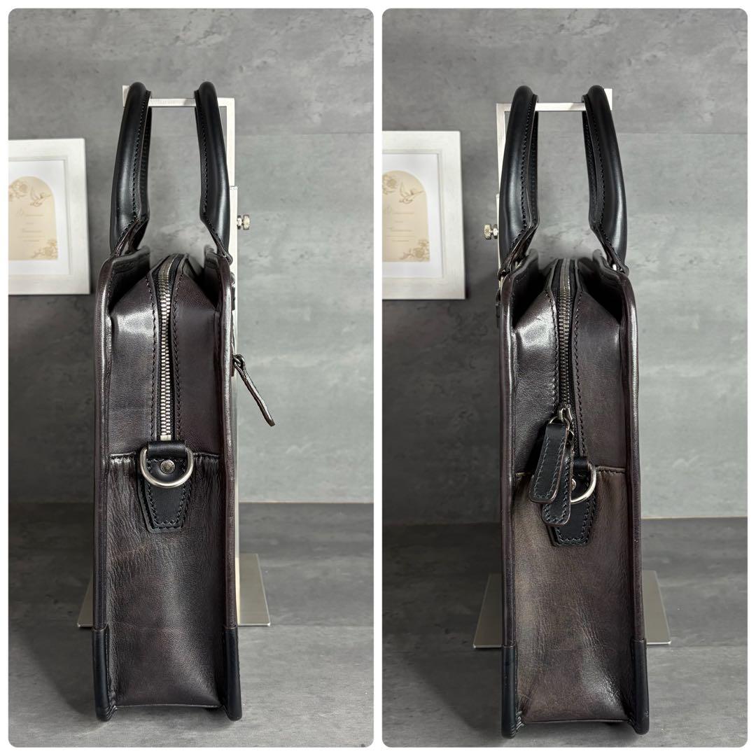 【極美品】FUJITAKA 本革 2way ブリーフケース オールレザー A4可