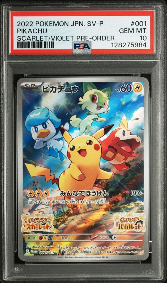 【PSA10】ピカチュウ　スカバイ　プロモ　プレオーダー　みんなでぼうけん