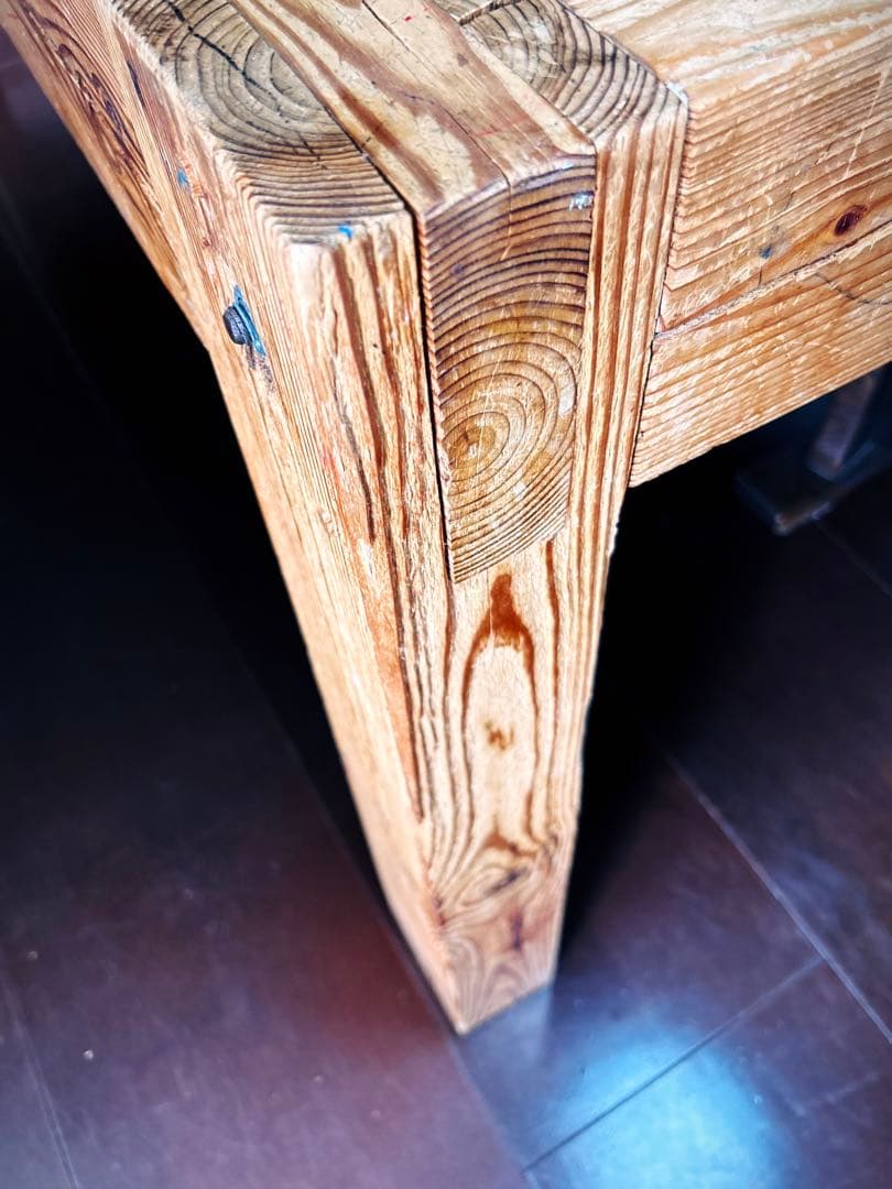 無垢材テーブル　100年以上前の古材　アルプス