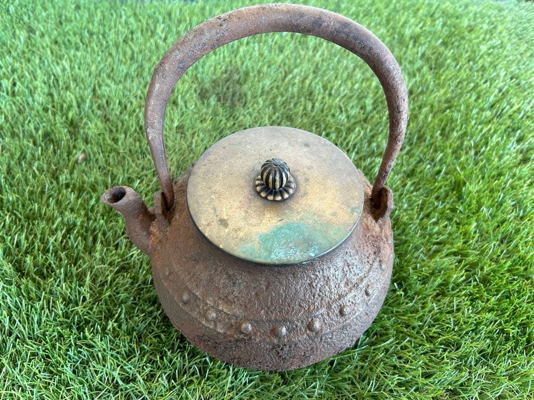 龍文堂造　鉄瓶銅蓋　古美術　茶道具　水漏れなし