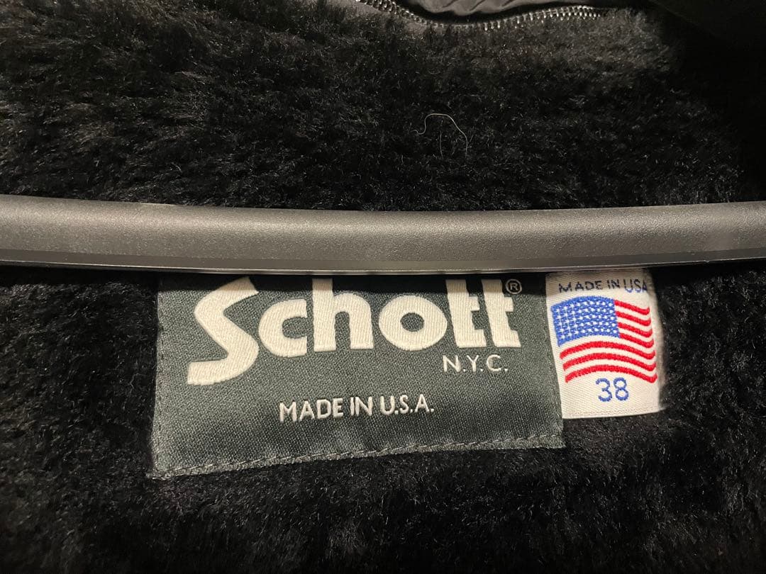 Schott ブラック レザーシングルライダース　38