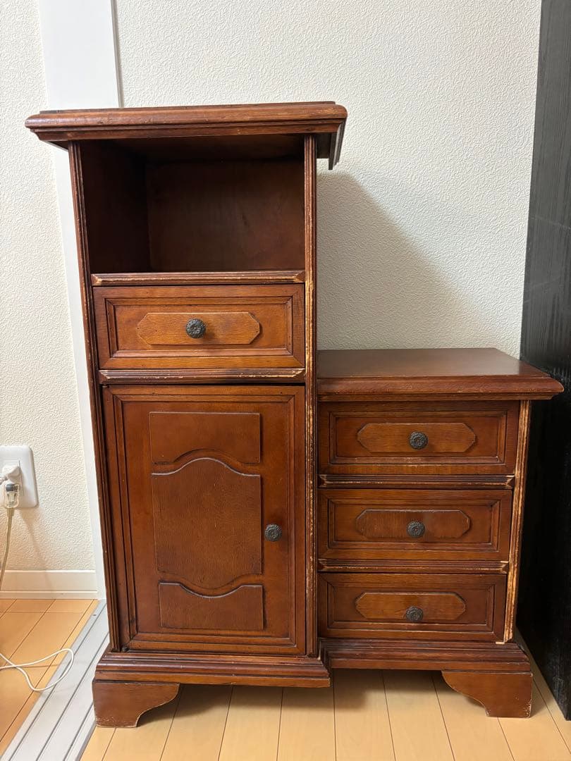 昭和レトロ　アンティーク　収納家具　電話台