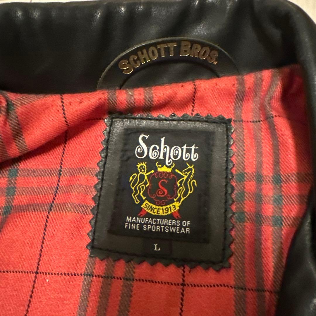 schott 牛革　襟付き　革ジャン