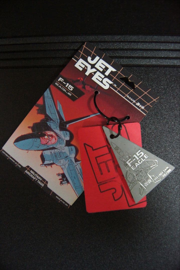 米空軍 戦闘機 F-15 イーグル タグ キーホルダー 実機 スキン 胴体