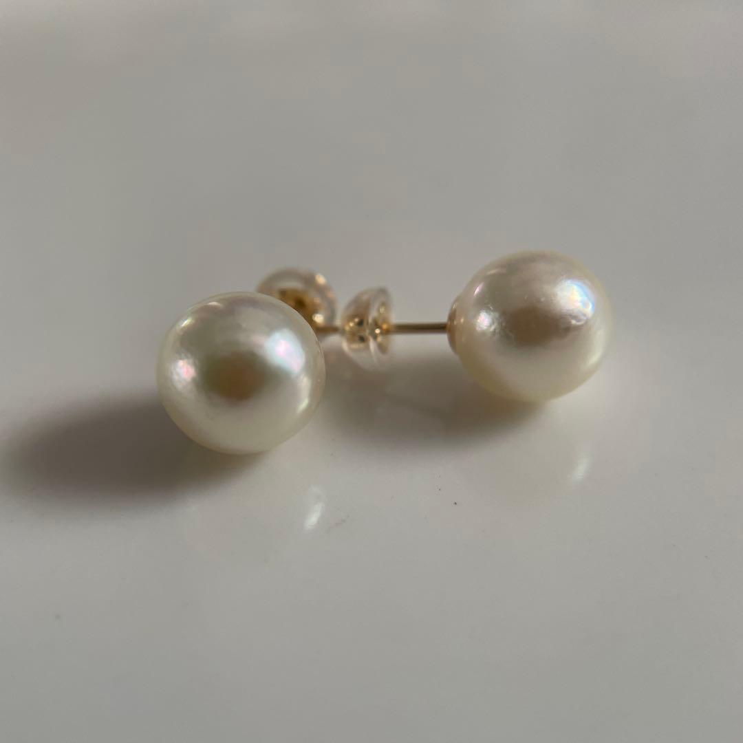a.　宇和島産 あこや本真珠 パール ピアス K18製（真珠 ピアス）