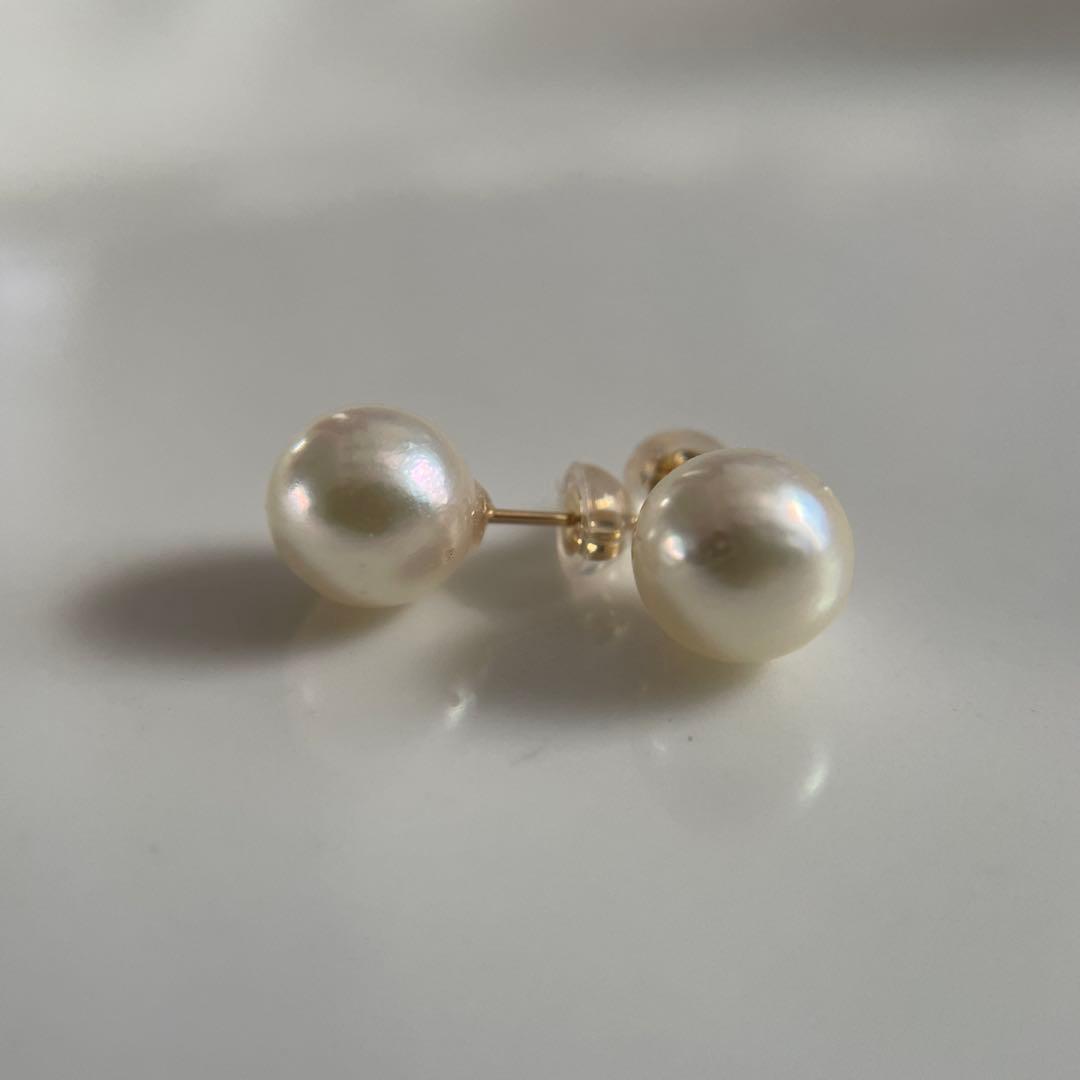 a.　宇和島産 あこや本真珠 パール ピアス K18製（真珠 ピアス）