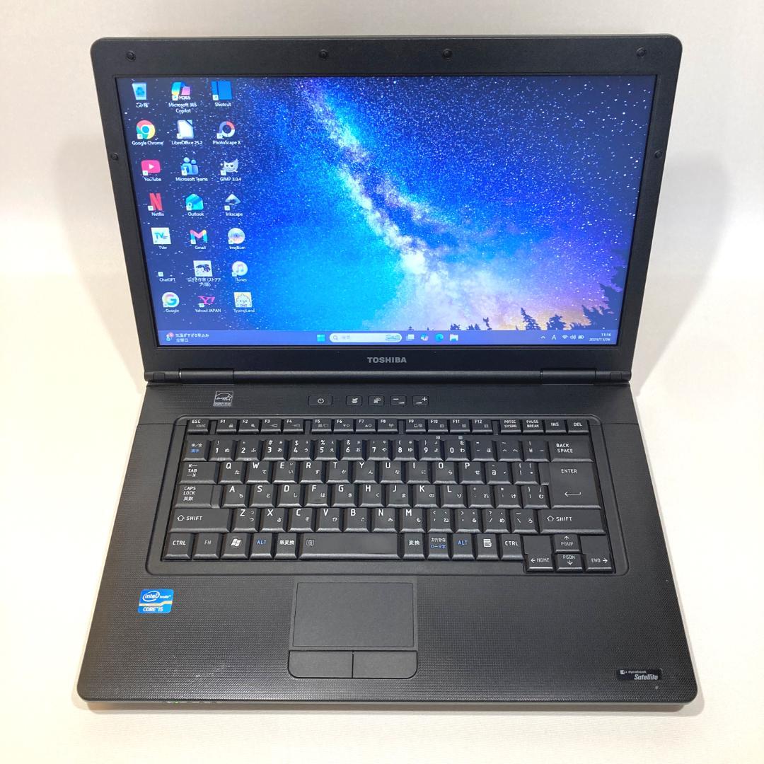 初心者✨快速・大画面・DVD・大容量✨黒✨すぐ使えるノートパソコン◇T392-2