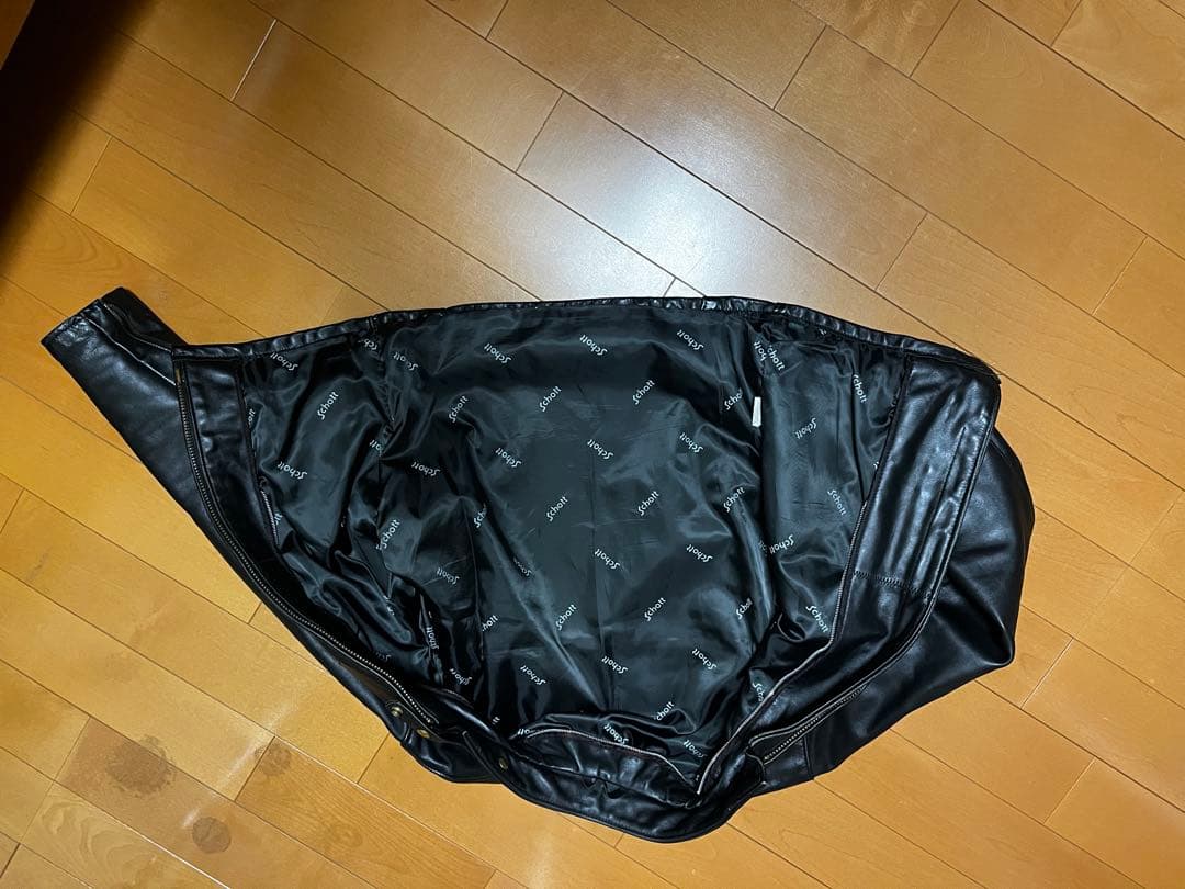 ブラックレザー シングルライダースジャケット　ボア付き