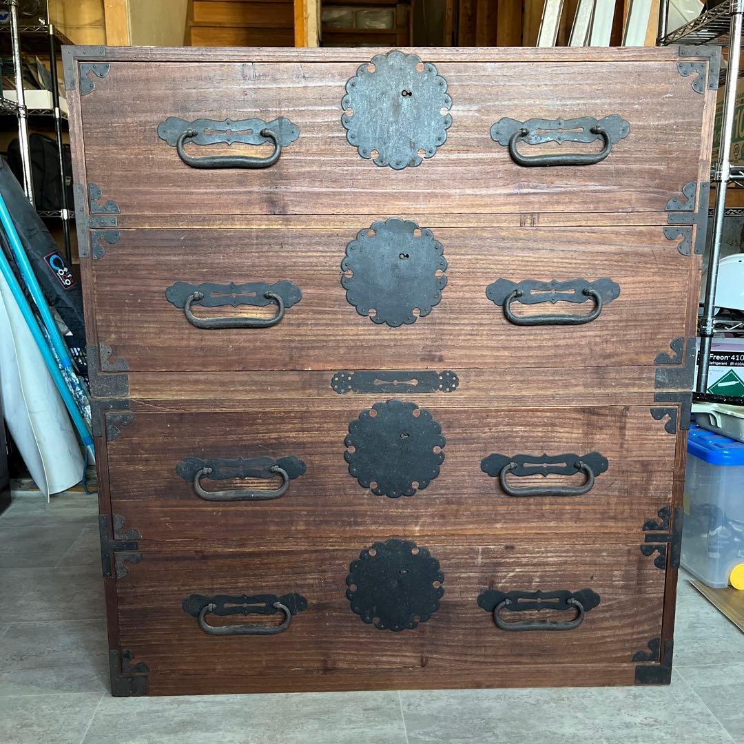 【引き取り限定】伝統的な和風木製箪笥 4引き出し