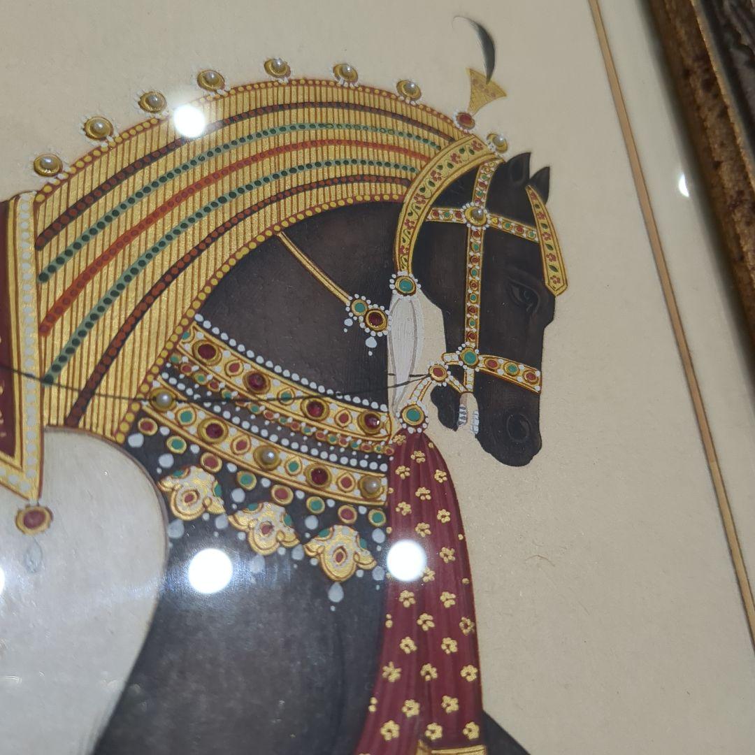 馬の額装画（30cm☓25cm）宝石付き