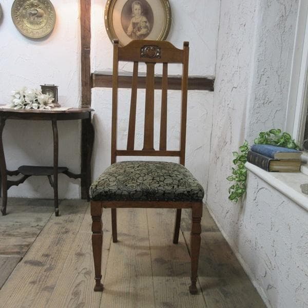 イギリス アンティーク 家具 ダイニングチェア 張りぐるみ椅子 英国 4108d
