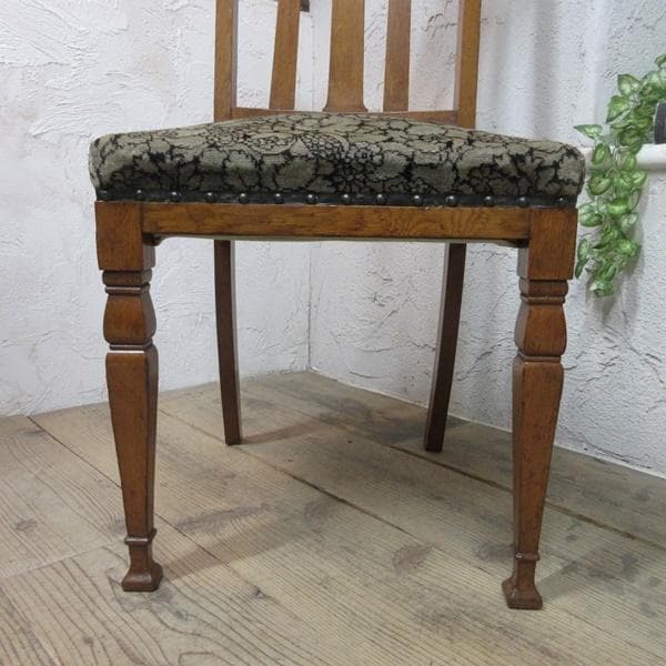 イギリス アンティーク 家具 ダイニングチェア 張りぐるみ椅子 英国 4108d