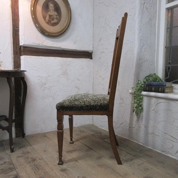 イギリス アンティーク 家具 ダイニングチェア 張りぐるみ椅子 英国 4108d