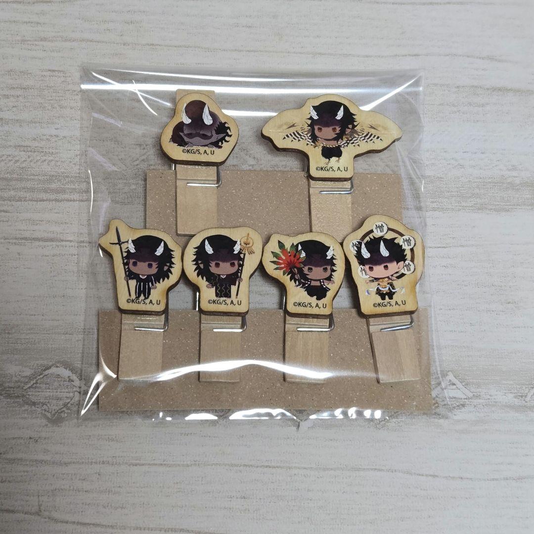 鬼滅の刃◆ゆらふわ 半天狗 憎珀天 喜怒哀楽 玉壺 マルチケース ウッドクリップ