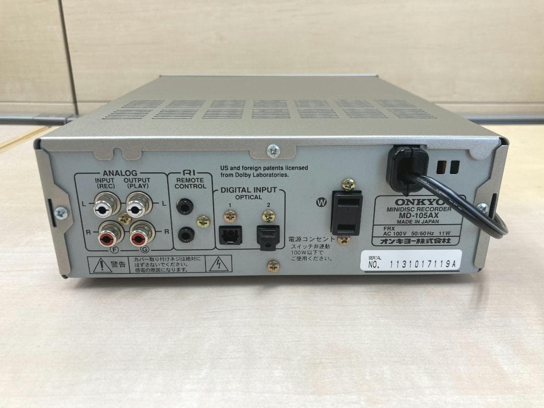 ★整備済み★ONKYO　MD-105AX　MDレコーダー　動作良好　上美品