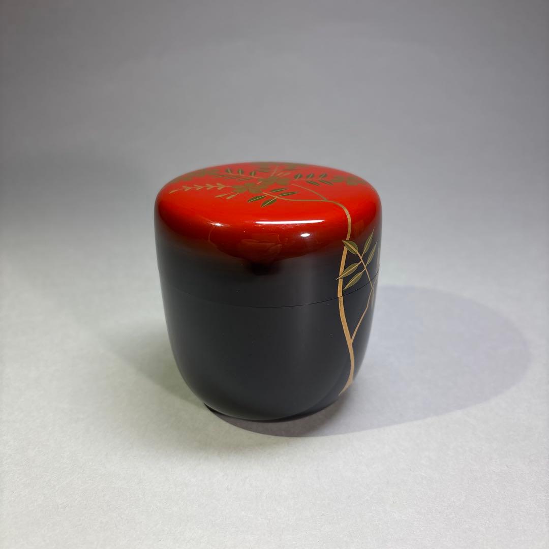 (未使用)中村宗悦　ボカシ塗 枝垂桜　大棗(桐箱入)