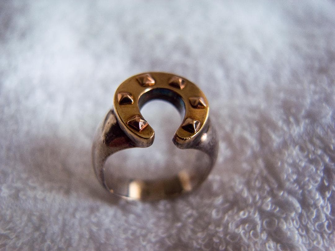 希少！HERMÈS エルメス ホースシューリング SV925×GP 52号