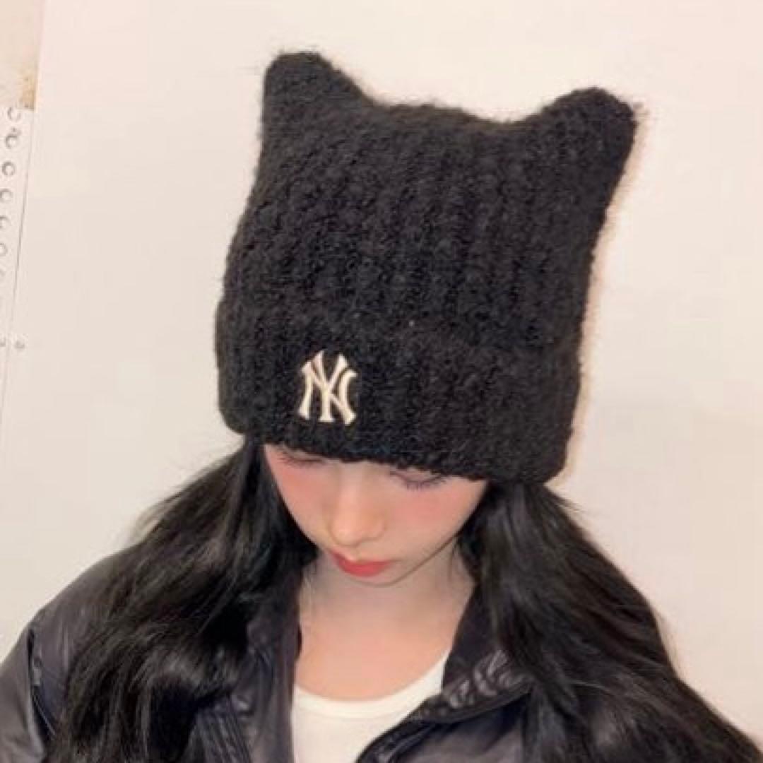 ラスト1点☆MLB KOREA 猫耳 ビーニー 新品未開封 韓国限定 カリナ着用