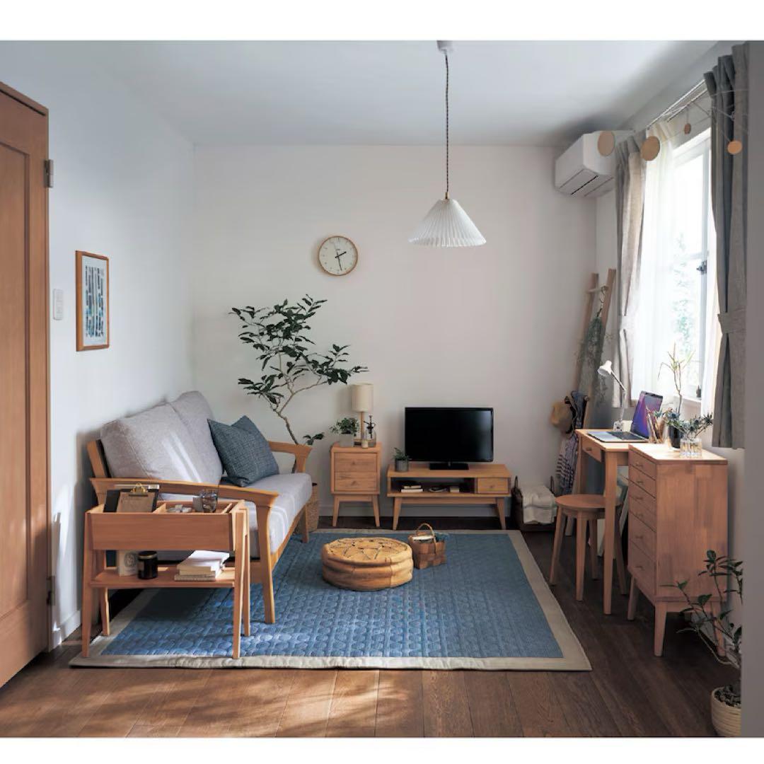 【新品未使用】 ベルメゾン サイドテーブル 天然木 アルダー材 サイドチェスト