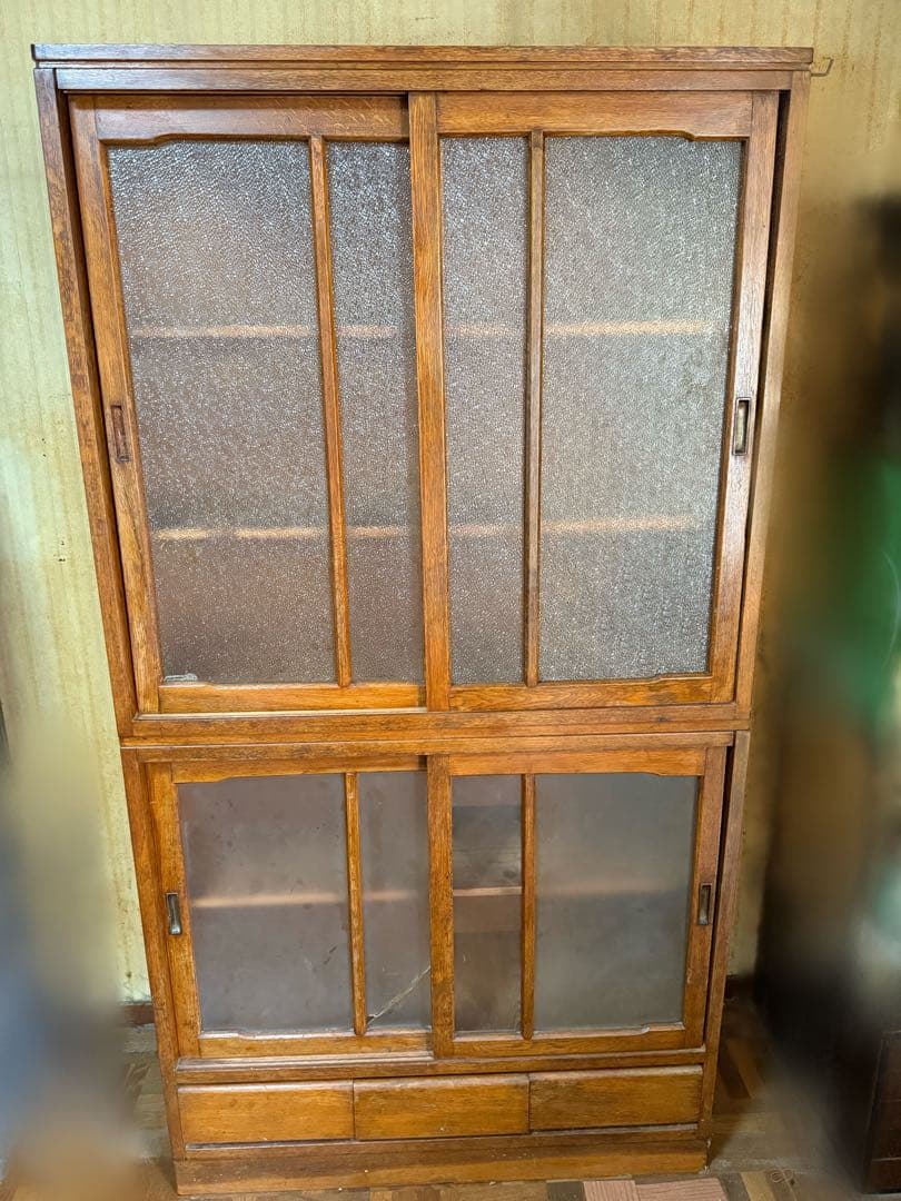 m*d様 【O-1672】食器棚 水屋 収納棚 キャビネット 昭和レトロ 古道具