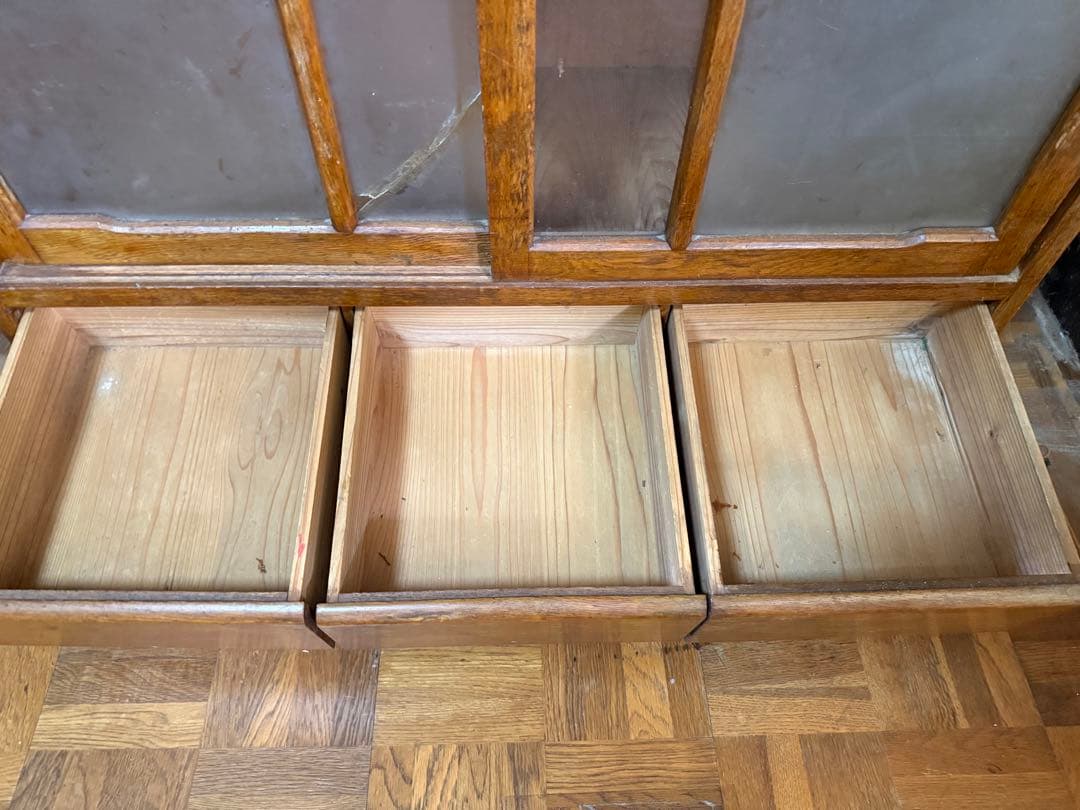 m*d様 【O-1672】食器棚 水屋 収納棚 キャビネット 昭和レトロ 古道具