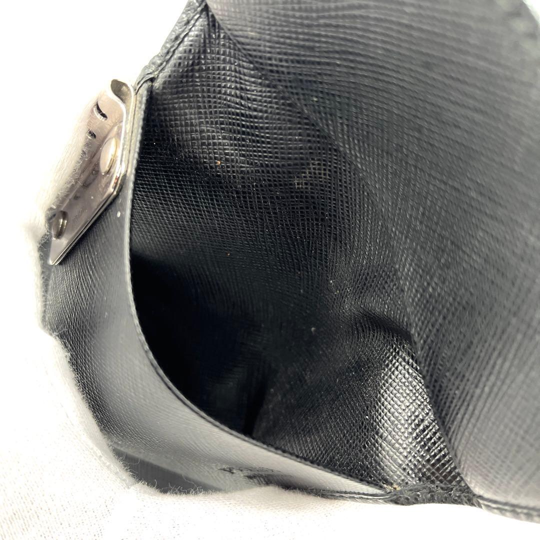 【美品】プラダ 6連 キーケース 三角ロゴ サフィアーノレザー ユニセックス 黒