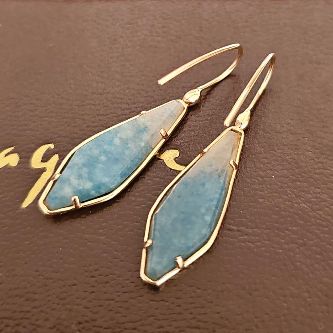 完売レア agete k10 クォーツァイト フックピアス