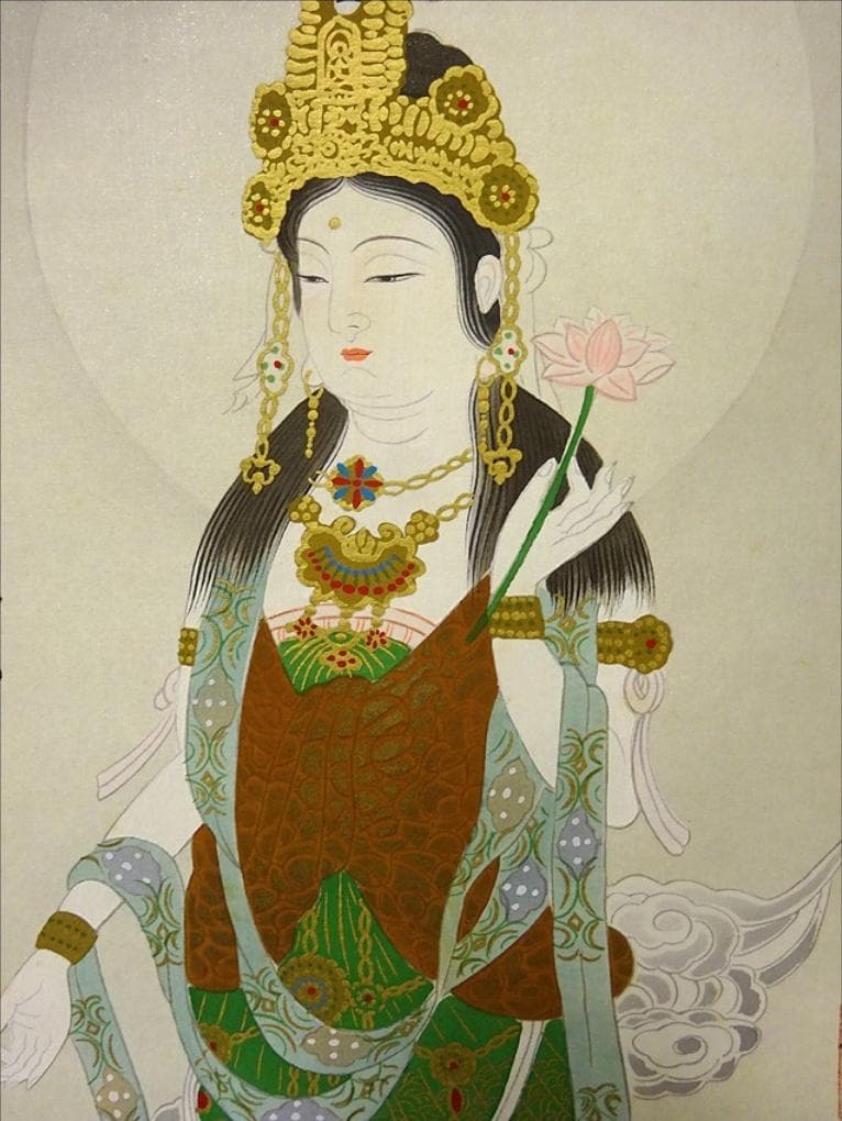 掛軸『西国三十三ヶ所観音霊場御朱印』絹本 無地箱付 掛け軸 p07055