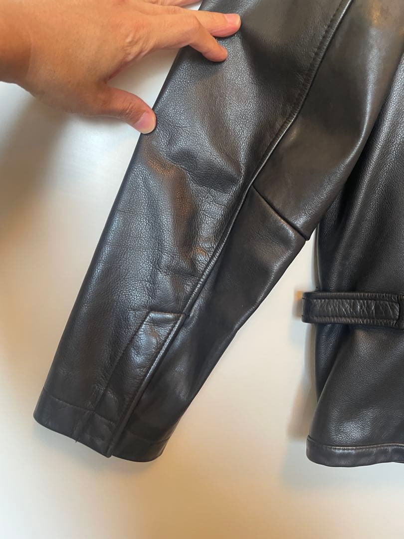 90s BANANA REPUBLIC 襟付きオールドスタイル レザージャケット