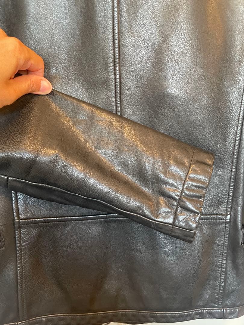 90s BANANA REPUBLIC 襟付きオールドスタイル レザージャケット