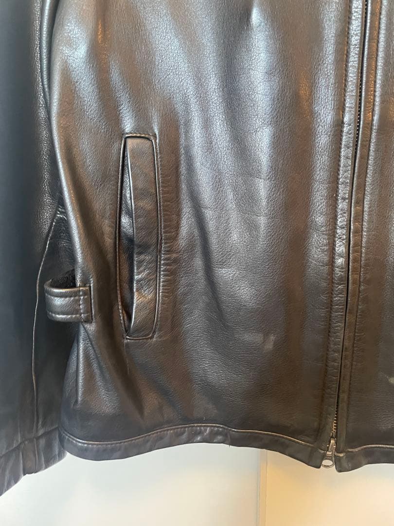 90s BANANA REPUBLIC 襟付きオールドスタイル レザージャケット