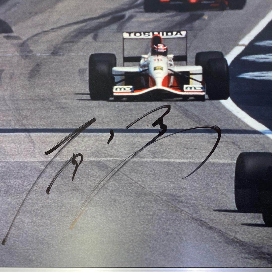 F1 鈴木亜久里 直筆サイン入りパネル 「フットワーク無限ホンダ」
