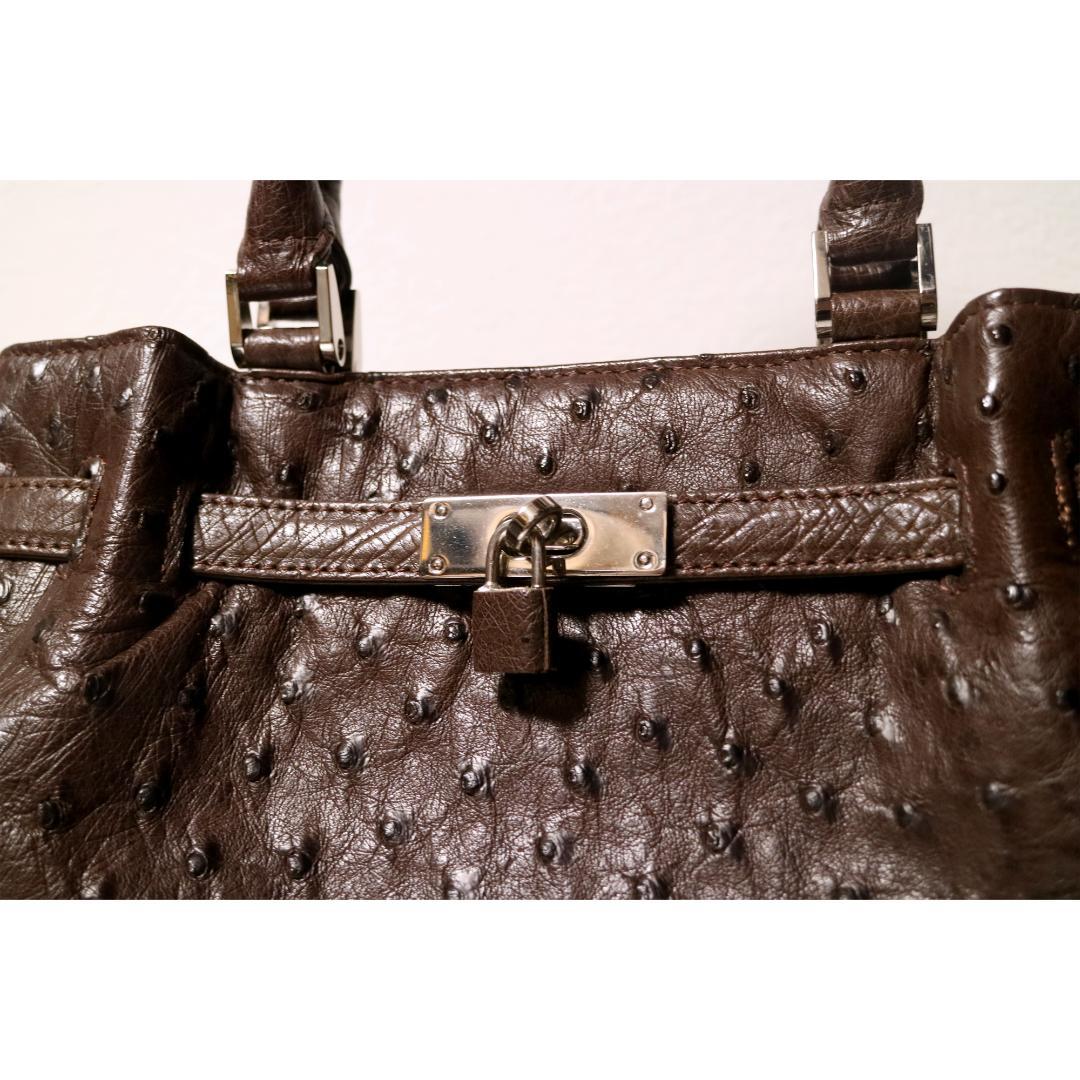 超美品　本物オーストリッチ使用　定価89,000円　ハンドバッグ