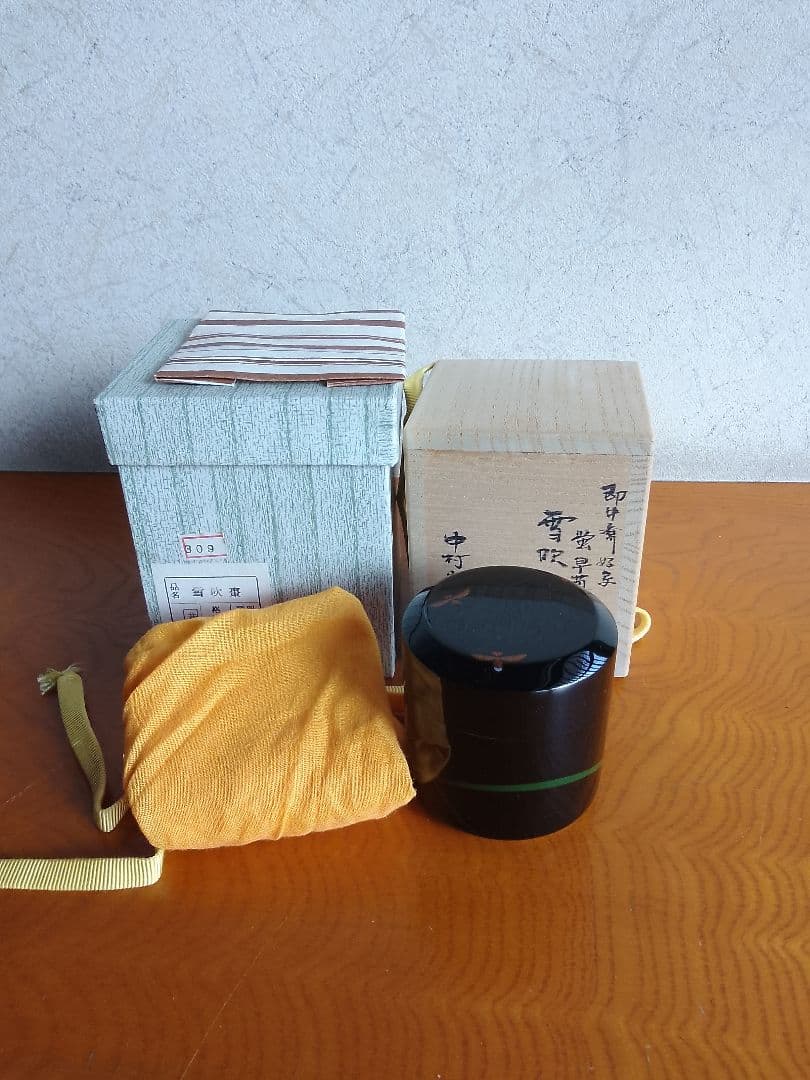 茶入れ 棗 茶道具 中村宗悦 雪吹棗 未使用品 003