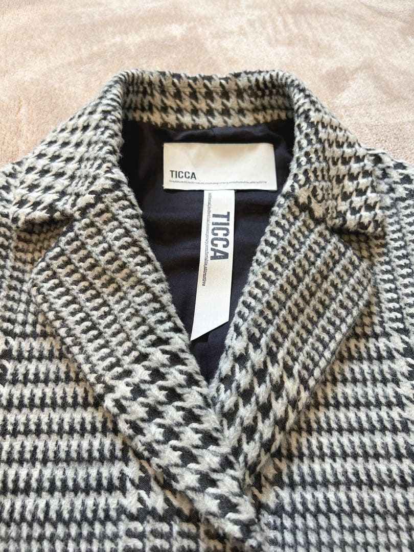 12/21まで限定価格 TICCA グレンチェックコクーンコート定価70400円