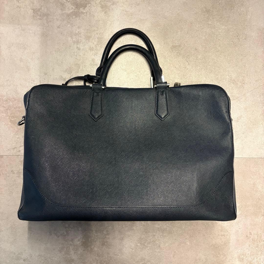 ペッレモルビダ　ビジネスバッグ　ネイビー　ショルダーストラップ付