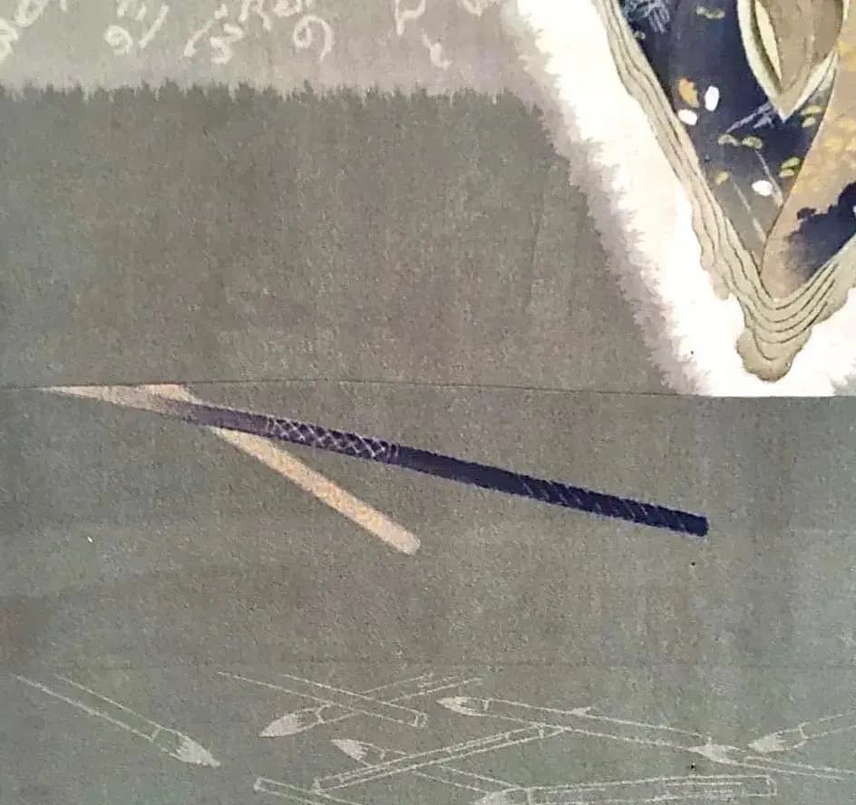 浮世絵美人画 男物長襦袢 江戸の風情 手描き時代物 Antique Ukiyoe