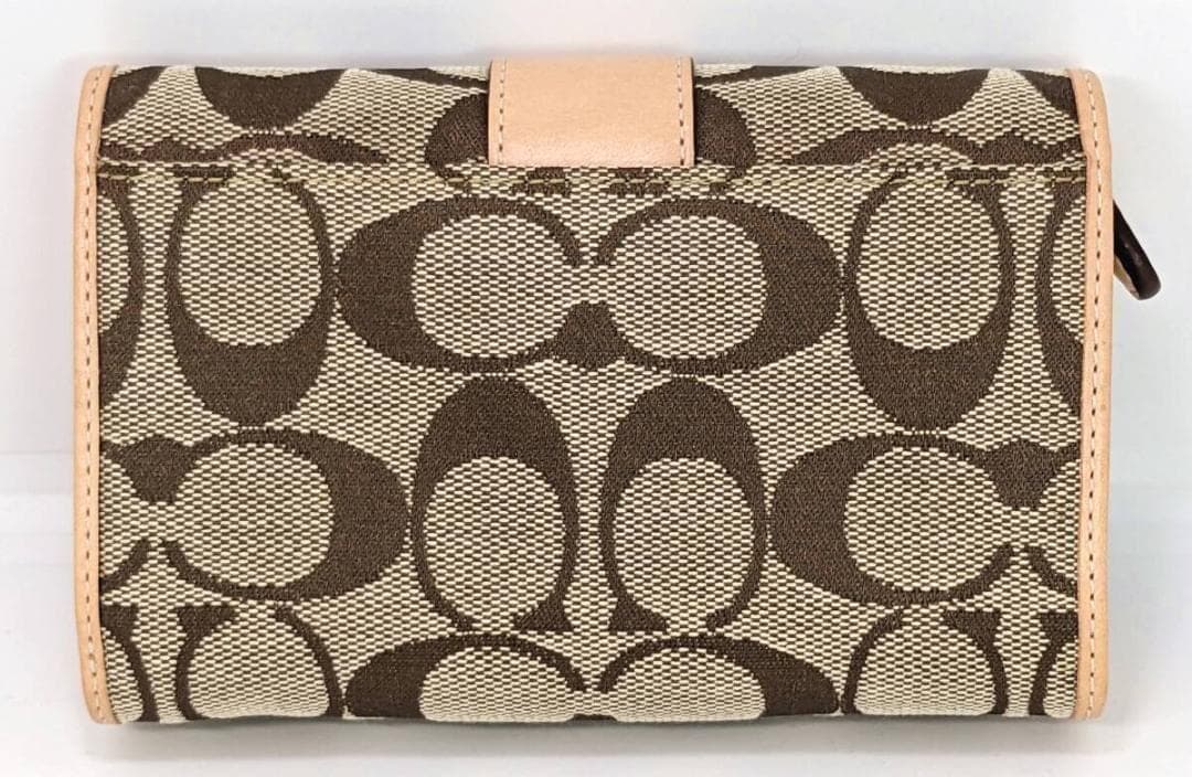 【未使用】COACH コーチ 二つ折り財布 シグネチャー ブラウン系