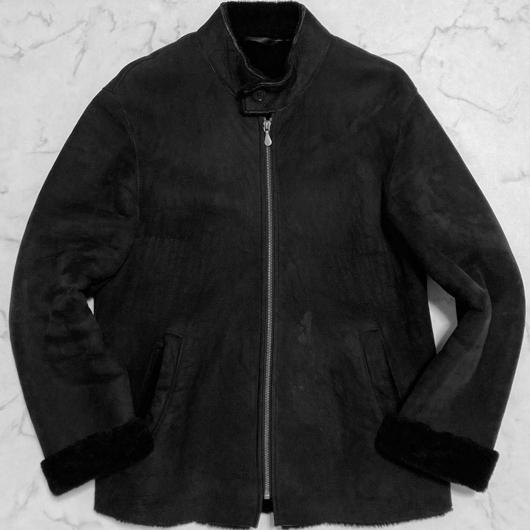 希少 ポールスミス ムートンジャケット レザー ライダースジャケット M〜L 黒