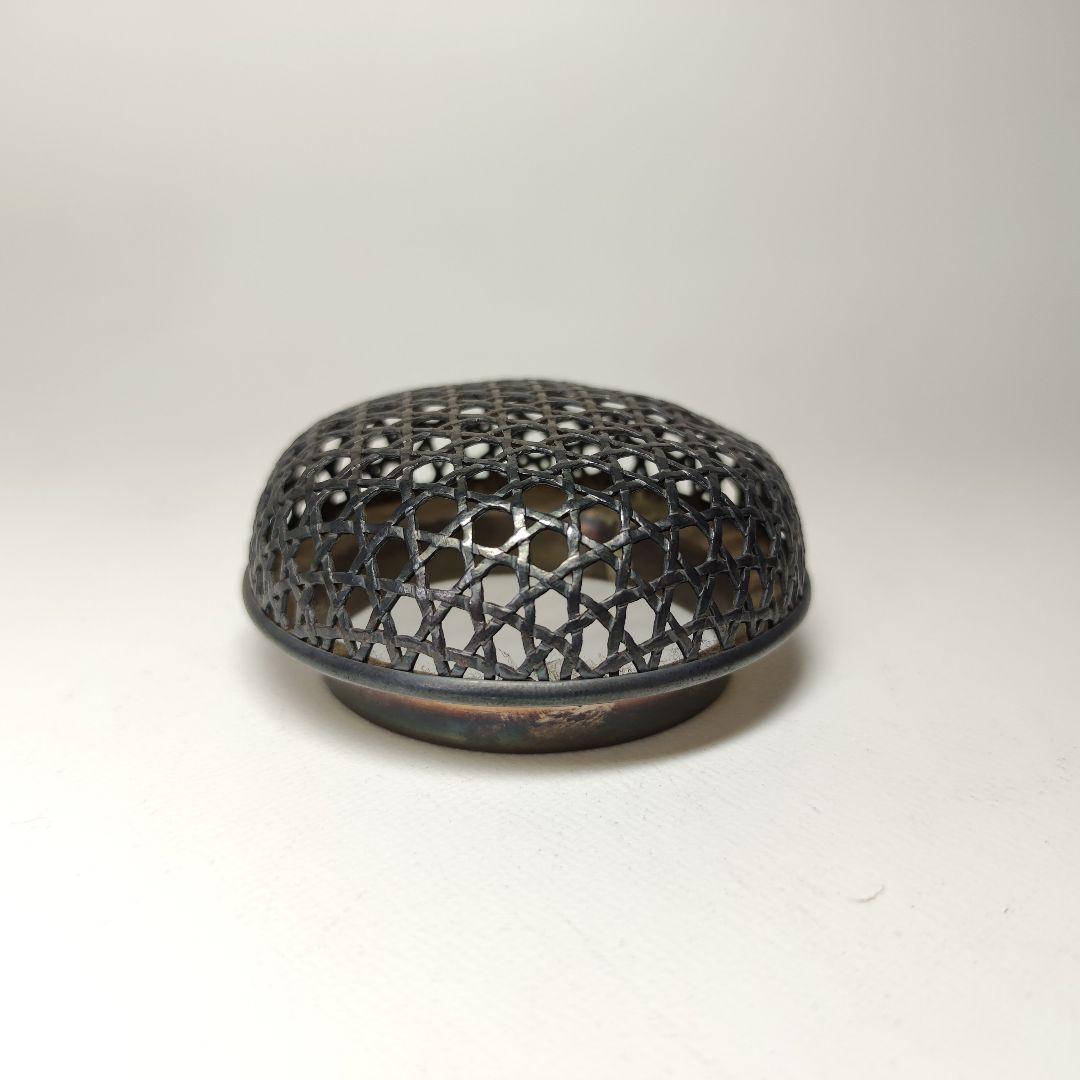 初代　涌波蘇嶐造　青瓷芦垣香炉　純銀火屋　（諏訪蘇山）