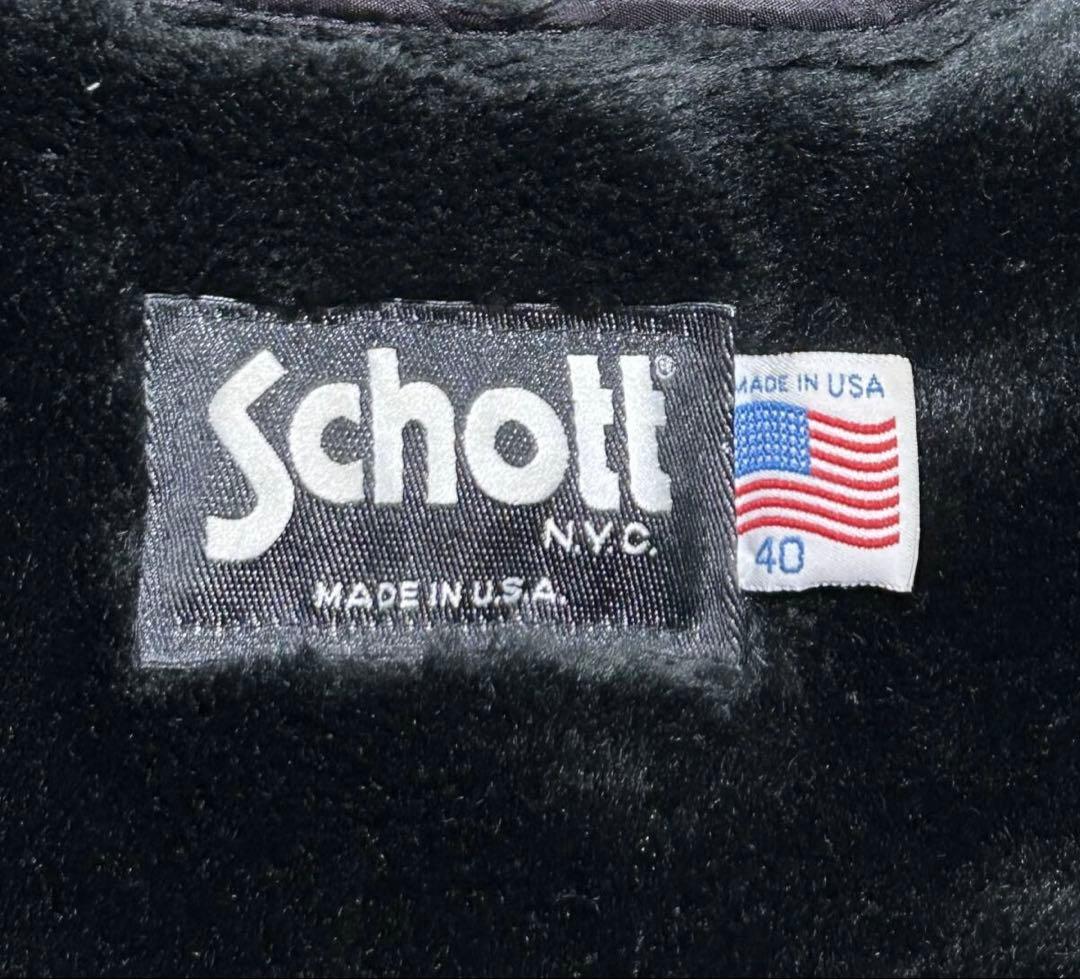 ⑥ schott【40】ライナー付 141米国製◇革ジャンninjaハーレー