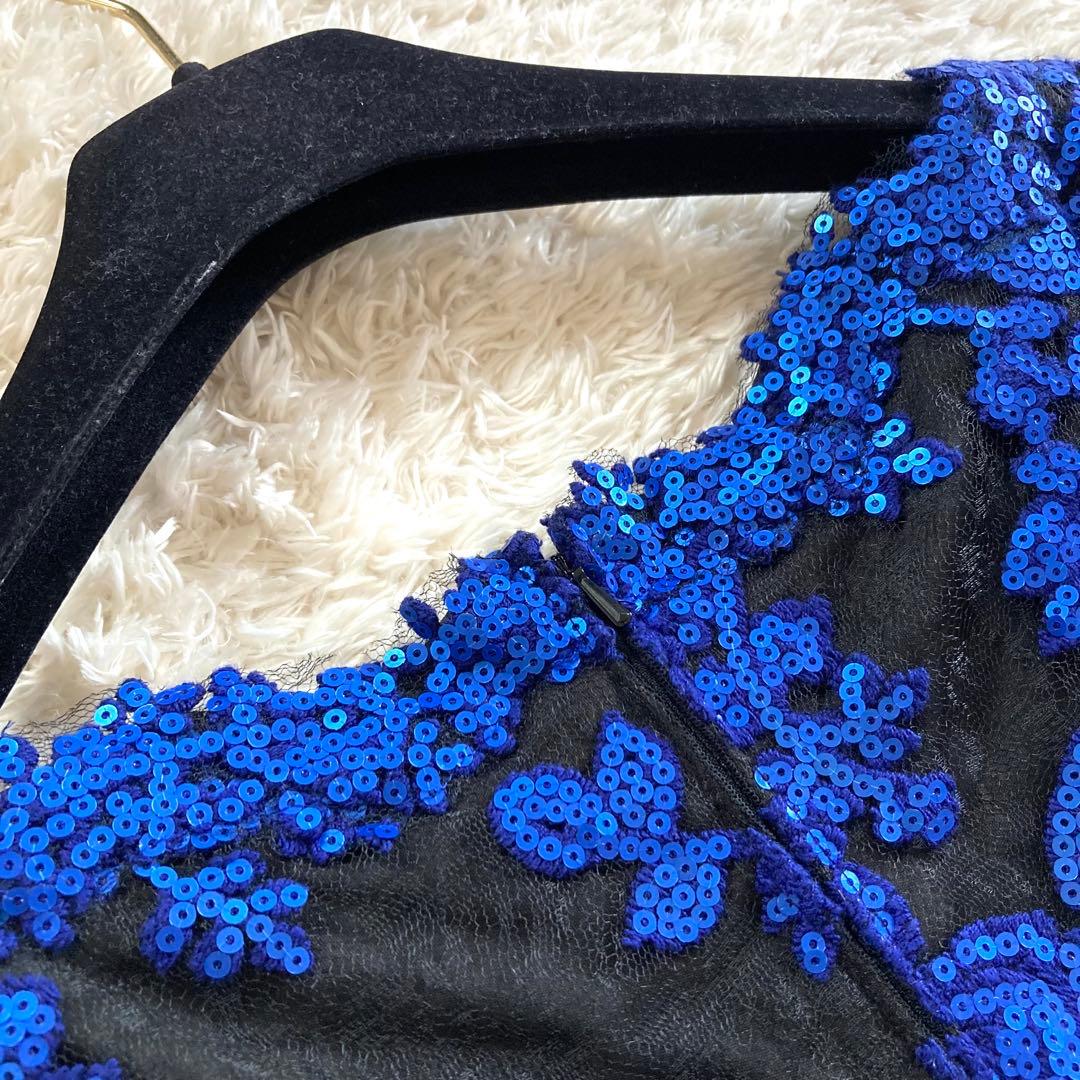 【大きいサイズ】タダシショージ スパンコール 総レース カクテルドレス 40