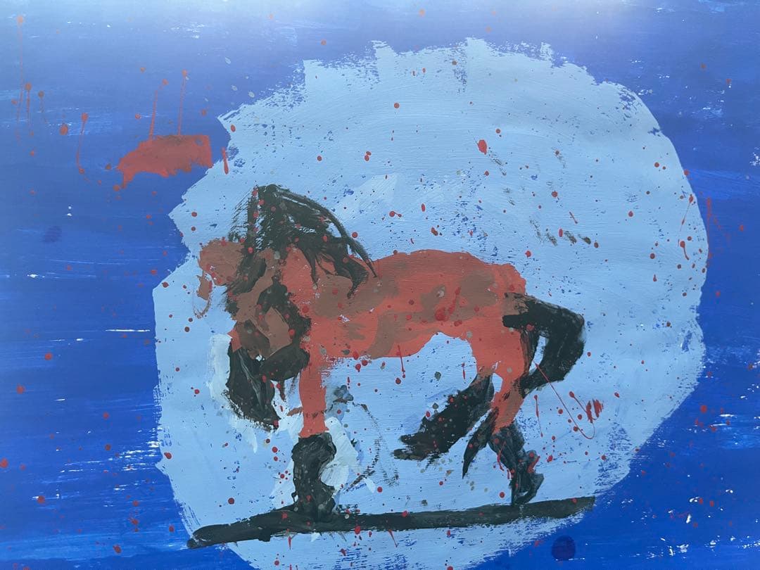 抽象画 馬のシルエット アクリル画