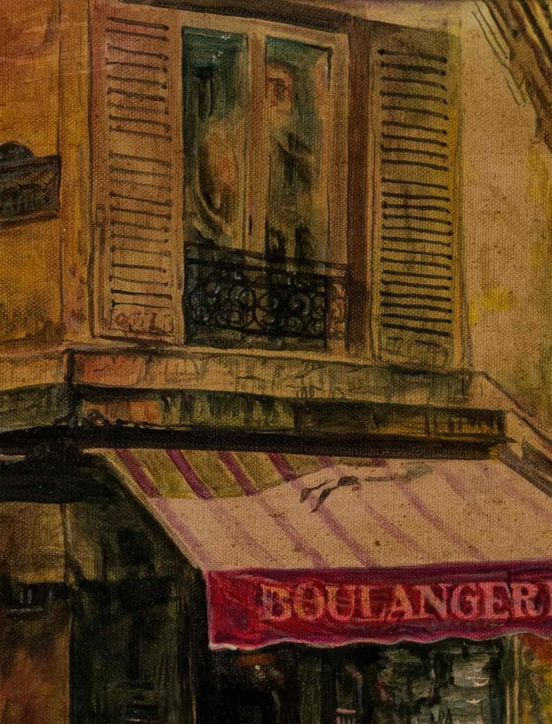 佐伯祐三　油彩　肉筆『街角』表と裏サイン　佐伯米子鑑定　F6号　額無　b630