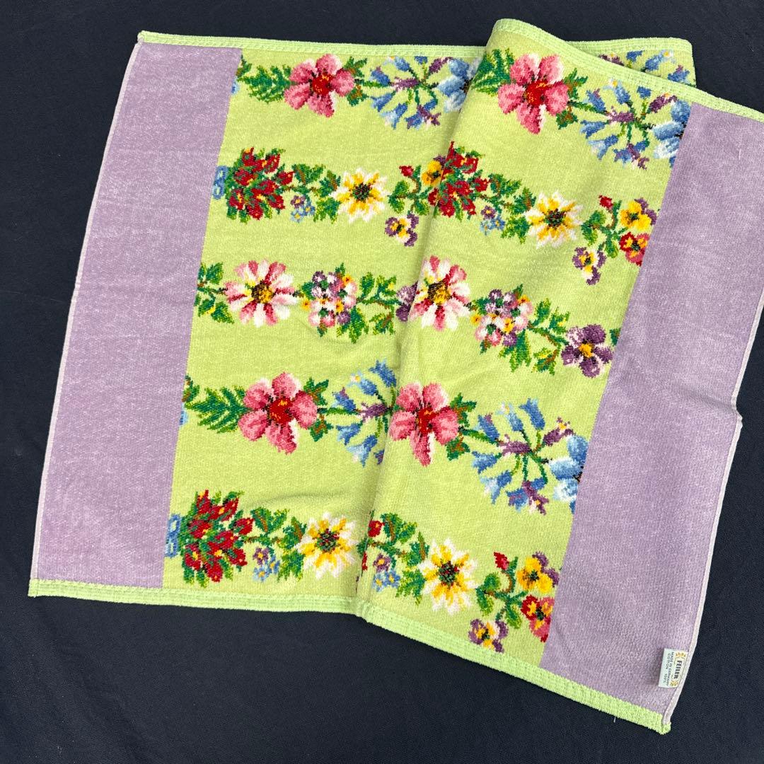 ◆224-51 フェイラー タオル ハンカチ 2枚まとめ 花柄